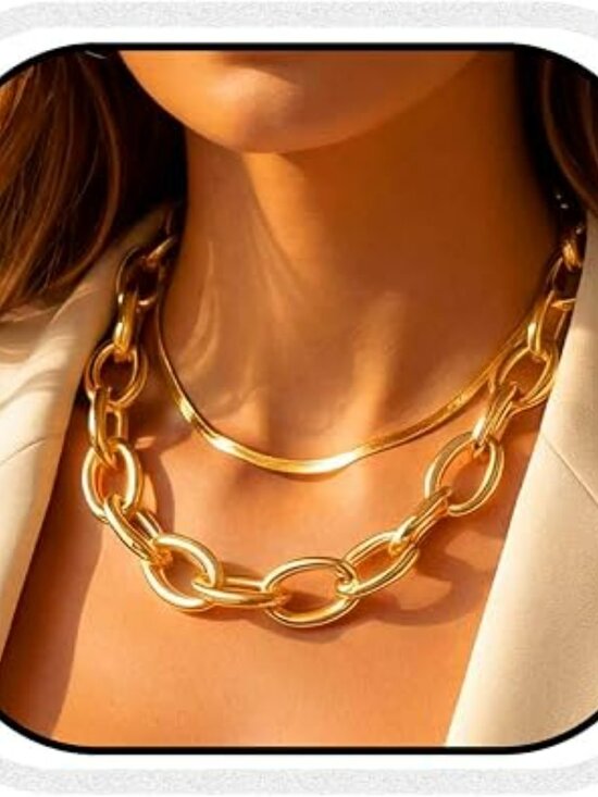 Jewelry - NEW Boho Choker Necklace Gold Cuban Link Chunky Chain Fashion Jewelry